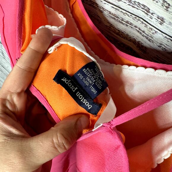 Boston Proper Y2K Slip Dress 100% Silk Pink 10 - Picture 4 of 5